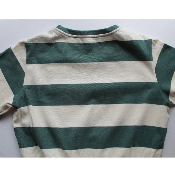 Veronica Beard Tyla Knotted Stripe T-Shirt Dress / Large / Teal Ecru - Picture 10 of 12